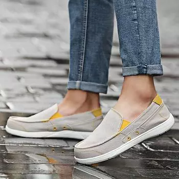 Мужские парусиновые мокасины для вождения, удобная вентилируемая спортивная модная обувь 39 синий