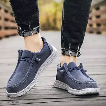 Мужские парусиновые туфли, черные туфли для вождения, повседневные синие туфли с широким носком, для дальних больших размеров, легкие EU: 39 серый
