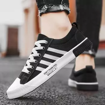 Мужские парусиновые туфли для скейтборда, весенне-летние повседневные кроссовки, дышащие осенние кроссовки для мальчиков и студентов, спортивные кроссовки на плоской подошве для ходьбы, бега, тенниса 38 чёрный