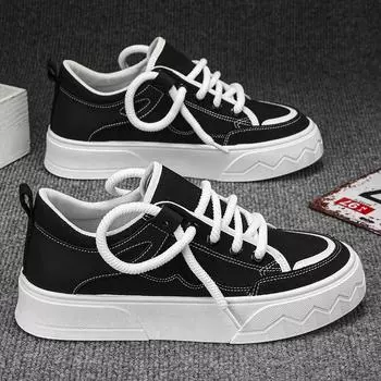 Мужские парусиновые туфли, мужские кроссовки в стиле пэчворк, удобные туфли на платформе в корейском стиле, мужские дышащие туфли на шнуровке из вулканизированной стали 39