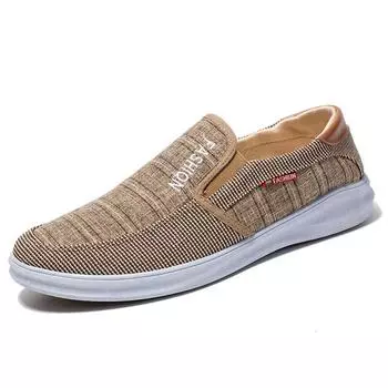 Мужские парусиновые туфли Мужские повседневные дышащие мокасины Удобные прогулочные туфли на плоской подошве 39 серый
