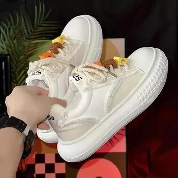 Мужские парусиновые туфли, новые осенние низкие туфли, увеличивающие рост, на толстой подошве, белые туфли, мягкая подошва, повседневная обувь на шнуровке для студентов 39