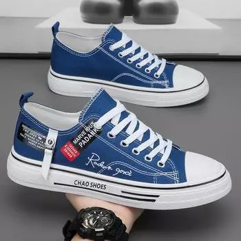 Мужские парусиновые туфли, осенние, дышащие, удобные, повседневные туфли, мужские, вулканизированные, на толстой подошве, 2024, мужские кроссовки со шнуровкой 39 чёрный