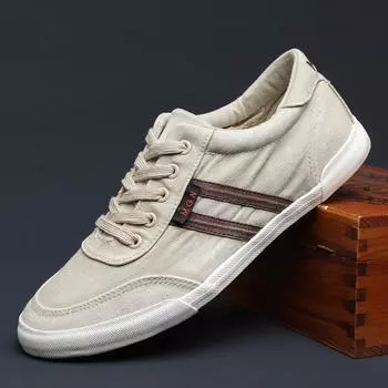 Мужские парусиновые туфли ретро скейт обувь всесезонные хорошая проницаемость мягкая повседневная спортивная обувь non-en cuir повседневная обувь H831 39 бежевый