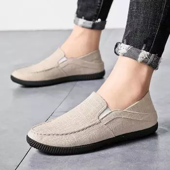 Мужские парусиновые туфли слипоны модные кроссовки дышащие мужские теннисные туфли мужские туфли для отдыха и прогулок на плоской подошве мужские треккинговые туфли мужские мокасины 39