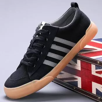 Мужские парусиновые туфли Тканевые туфли Мужские повседневные модные скейтбордисты Одна педаль Мягкая подошва Повседневные туфли 38