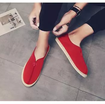 Мужские парусиновые туфли в китайском стиле в стиле ретро, лоферы, дышащие, удобные, плоские туфли, нескользящие, повседневная мужская обувь Zapatos De Hombre 42