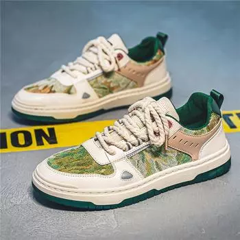 Мужские парусиновые туфли в стиле ретро на плоской подошве, повседневные кроссовки на шнуровке, осенние модные дышащие теннисные кроссовки Masculino Zapatillas Hombre 39 зелёный