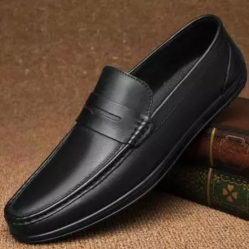 Мужские пенни-лоферы, мокасины без шнуровки, мокасины для вождения 39 чёрный