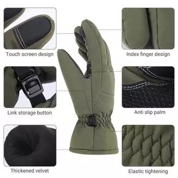 Мужские перчатки для мотоцикла, зимние, водонепроницаемые, для сноуборда, лыж, теплые, нескользящие, перчатки для мотокросса, велоспорта, флисовые, теплые, для снега, перчатки для сенсорного экрана