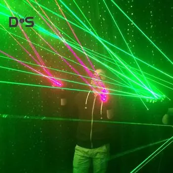 Мужские перчатки для рыбалки, 1 шт., левая/правая, красная/зеленая перчатка с лазерным светом, танцевальное шоу, реквизит для DJ-клуба US Plug Right красный