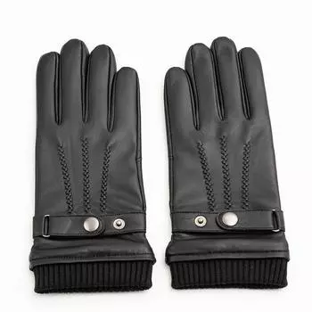 Мужские перчатки из натуральной овчины для взрослых, трехслойные, с сенсорным экраном, зимние, теплые, для велоспорта M size