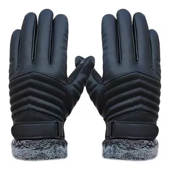 Мужские перчатки, утепленные, пешие прогулки, езда, уличные, нескользящие, спортивные, теплые перчатки чёрный