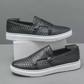 Мужские персонализированные низкие кожаные кроссовки без застежек на весну и осень Size 46