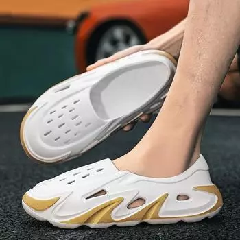 Мужские персонализированные сандалии, модная нескользящая пляжная обувь на толстой подошве, улучшающая спортивные и развлекательные возможности, обувь Coconut Hole 40 белый