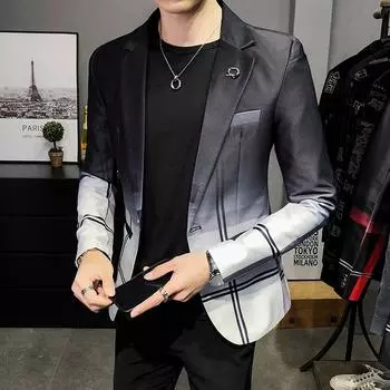 Мужские пиджаки, весенне-осенние клетчатые тонкие деловые формальные повседневные клетчатые блейзеры для офиса, вечеринки, выпускного вечера, свадьбы, пальто жениха L красный