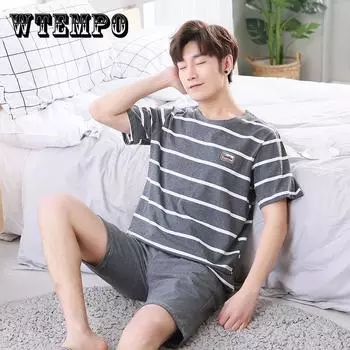 Мужские пижамы, летние хлопковые шорты с короткими рукавами для молодежи и среднего возраста, повседневные летние тонкие костюмы больших размеров для домашнего обслуживания XXXXL