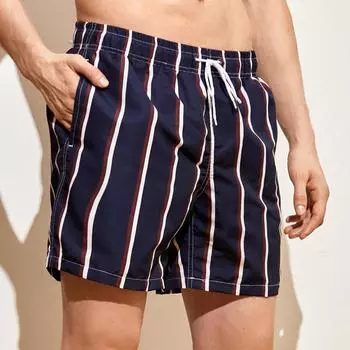 Мужские плавки, быстросохнущие шорты для пляжного плавания с сеткой и карманами для купания XXL светло-синий