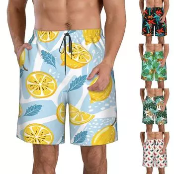 Мужские плавки, быстросохнущие шорты для пляжного серфинга, бега и плавания на шнурке XXL чёрный