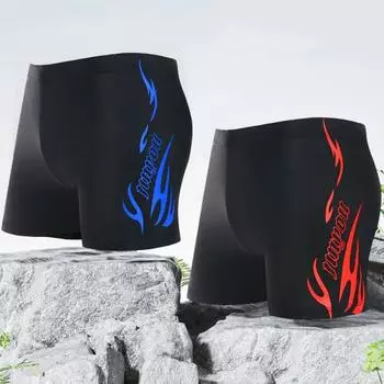 Мужские плавки с эластичной резинкой на талии и буквенным принтом, эластичные, быстросохнущие, устойчивые к воздействию, большие размеры, мягкие дышащие, облегающие мужские шорты для серфинга, купальные шорты, боксеры 3XL красный