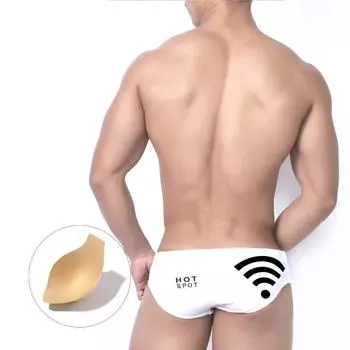 Мужские плавки с Wi-Fi и принтом, пляжная одежда с низким вырезом, плавки M белый