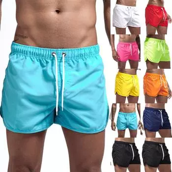 Мужские пляжные повседневные пляжные брюки с принтом, водонепроницаемые пять брюк, шорты для плавания, шорты M зелёный