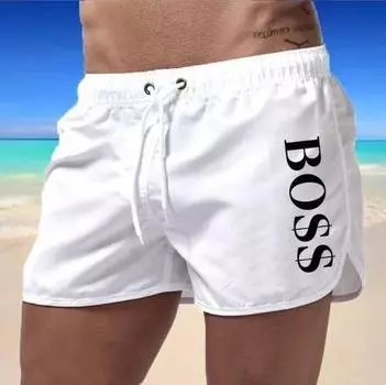 Мужские пляжные повседневные пляжные брюки с принтом, водонепроницаемые пять брюк, шорты для плавания, шорты L белый