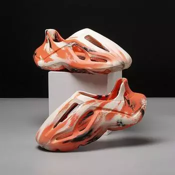 Мужские пляжные сандалии Женские полые садовые туфли Окрашенные в галстук дизайнерские тапочки с отверстиями Кроссовки Унисекс Водная обувь Слипоны из пенопласта Кроссовки 36-37