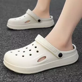 Мужские пляжные сандалии, женские садовые сабо, парные дышащие сандалии из ЭВА, нескользящие дырчатые туфли, мужские летние пляжные тапочки 37-38