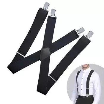 Мужские подтяжки, эластичные регулируемые 4 прочных зажима, подтяжки на спине, брюки