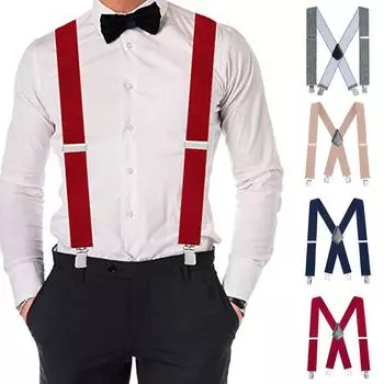 Мужские подтяжки Ramidos, широкие регулируемые мужские подтяжки X-Back с прочным зажимом для работы One Size темно-синий