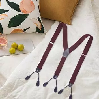 Мужские подтяжки с застежкой на 6 кнопок, нескользящая конструкция, регулируемая резинка, мужские брюки не снимаются светло-серый