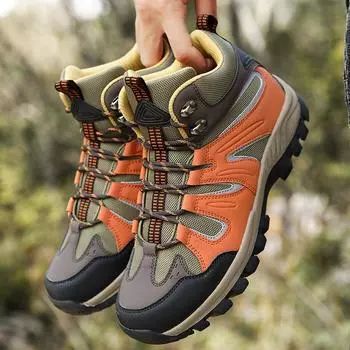 Мужские походные ботинки, большой размер 39-46. Мужская походная обувь. Походная обувь с высоким берцем. Зимние зимние ботинки. 39 чёрный