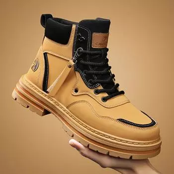 Мужские походные ботинки для активного отдыха, мужская повседневная обувь в стиле ретро, 2025, новые удобные износостойкие рабочие ботинки для мужчин, Zapatos Para Hombre 39 хаки