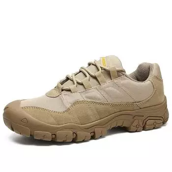 Мужские походные ботинки для активного отдыха весна-осень низкие большие размеры 46 износостойкие нескользящие спортивные повседневные туфли D169 39 бежевый
