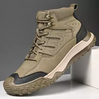 Мужские походные ботинки из кожи, нескользящие, износостойкие, короткие ботинки для активного отдыха, повседневная обувь, кроссовки 39 серый