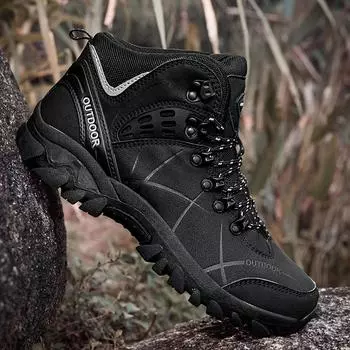 Мужские походные ботинки на шнуровке, модные, теплые, теплые, зимние ботинки, кроссовки для походов на открытом воздухе, мужские водонепроницаемые, для скалолазания, спортивная обувь для мужчин 39