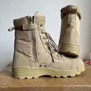 Мужские походные ботинки песочного цвета для активного отдыха на природе, ботинки до середины голени, высококачественные водонепроницаемые ботинки для пустыни для мужчин, высокие рабочие ботинки для мужчин 36 песочный