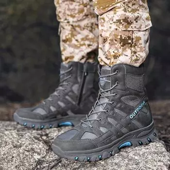 Мужские походные ботинки средней высоты для улицы 39 чёрный