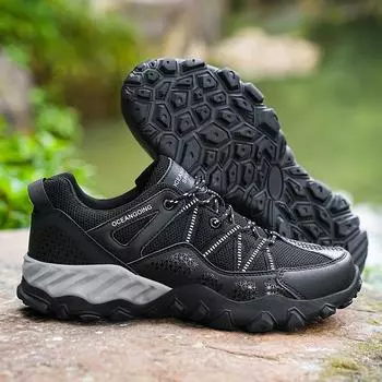 Мужские походные ботинки, уличная повседневная обувь, большой размер 39–48 39 чёрный