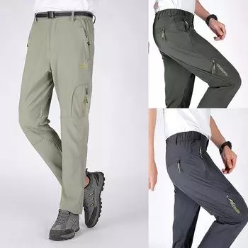 Мужские походные брюки, брюки для рыбалки, треккинговые быстросохнущие эластичные спортивные штаны для путешествий на открытом воздухе, тканевая одежда для велоспорта и кемпинга L армия зеленый