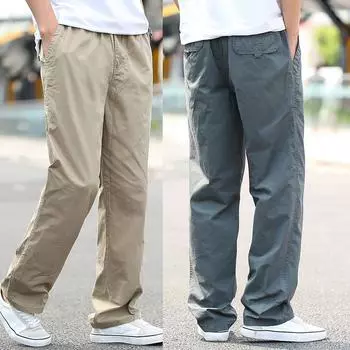 Мужские походные брюки мужские уличные большие размеры 6XL al дышащие свободные повседневные брюки-карго M чёрный