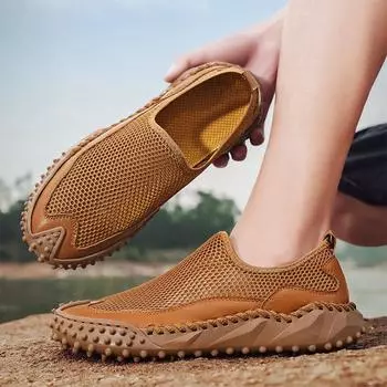 Мужские походные сандалии ручной работы, летние римские сандалии, ретро, широкий носок, пляжная обувь, большие размеры EU:45 чёрный