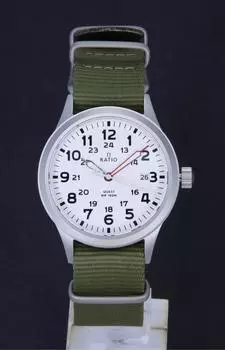 Мужские полевые часы Ratio Quest с сапфировым нейлоновым ремешком, кварцевые RTQ025, 100 м, выпуск Lewis And Clark белый