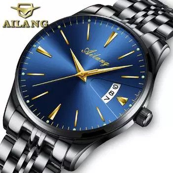 Мужские полностью автоматические механические часы AILANG, водонепроницаемые новые модные мужские часы