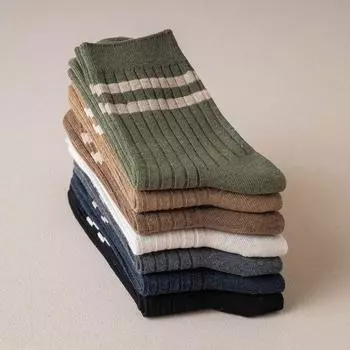 Мужские полосатые модные повседневные носки Харадзюку ретро высокого качества носки мужские деловые носки 7 пар SIZE 39-45