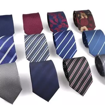 Мужские полосатые серые, темно-синие свадебные галстуки, жаккардовые тканые галстуки 8 см из полистира в горошек с цветочным принтом 1