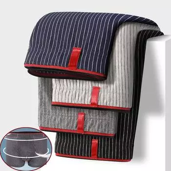 Мужские полосатые трусы-боксеры со средней посадкой, бесшовное дышащее мужское нижнее белье, быстросохнущие трусы L чёрный