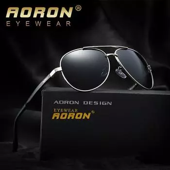 Мужские поляризационные солнцезащитные очки в металлической оправе, очки для вождения на открытом воздухе, классический дизайн, винтажные очки для водителя