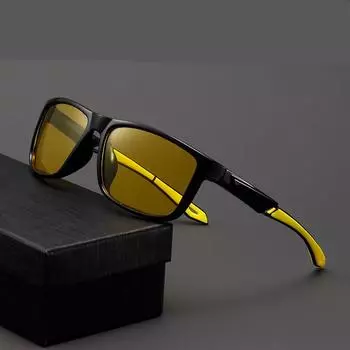 Мужские поляризованные солнцезащитные очки для верховой езды, женские солнцезащитные очки, синие антибликовые солнцезащитные очки с линзами для ночного видения, очки Gafas De Sol жёлтый